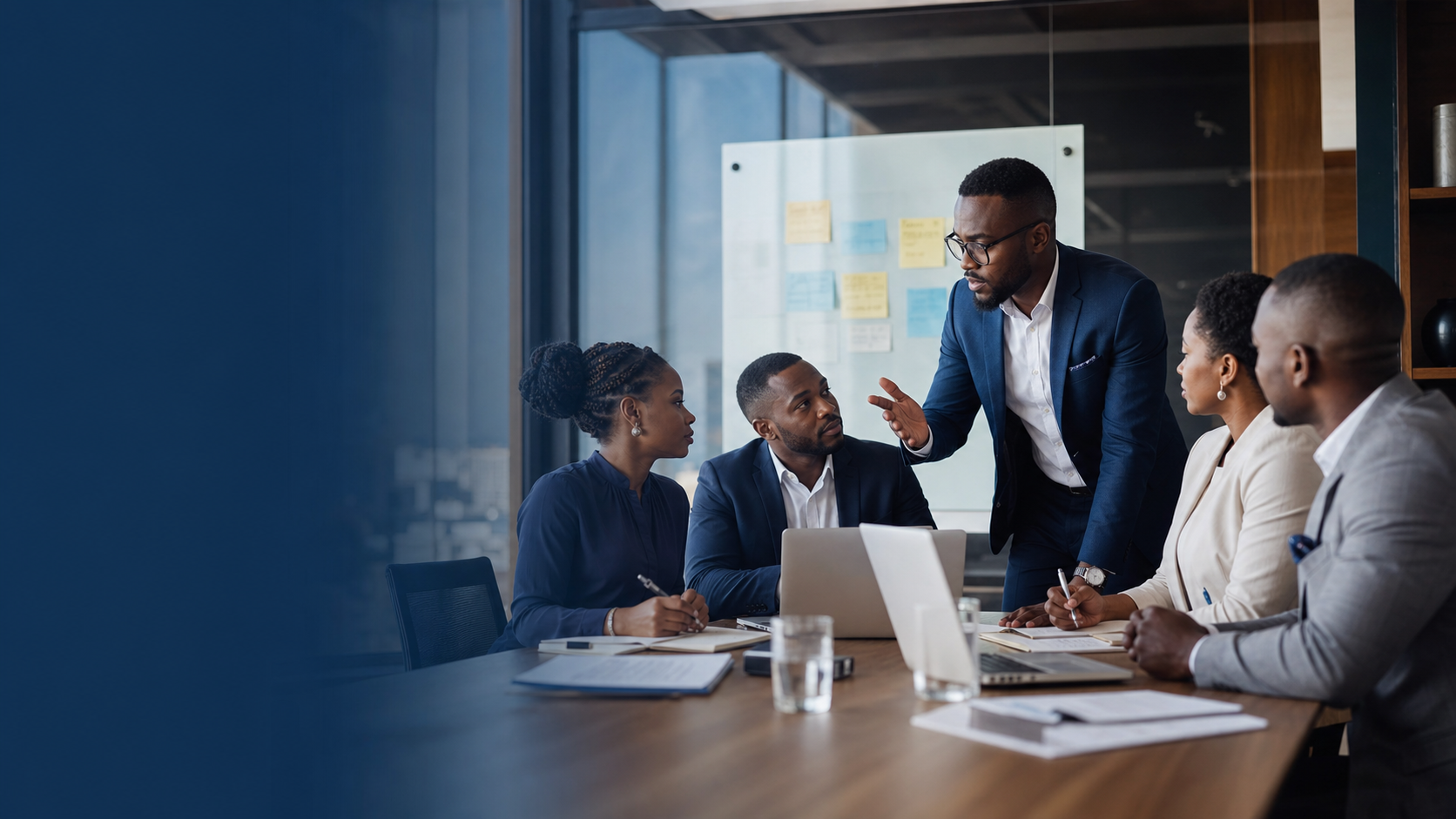 Líderes empresariais africanos numa sessão de consultoria estratégica